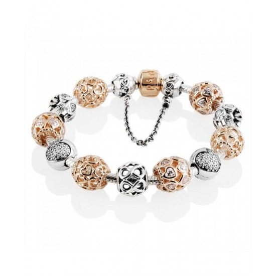 Pandora Bracelet-Rose Sweetheart Complete Jewelry