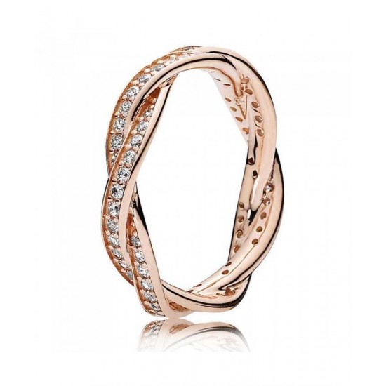 Pandora Ring-Rose Twist Of Fate Cubic Zirconia