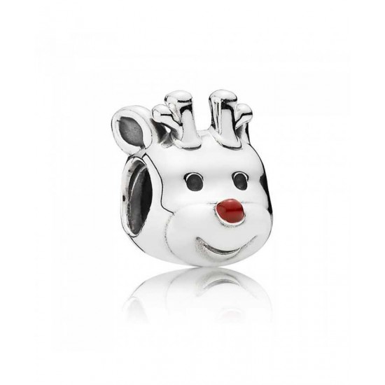 Pandora Charm-Silver Red Nosed Reindeer