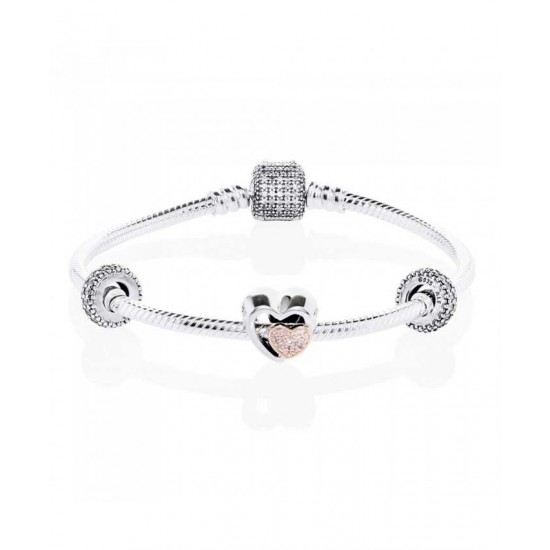 Pandora Bracelet-Two Hearts Are One Complete Jewelry