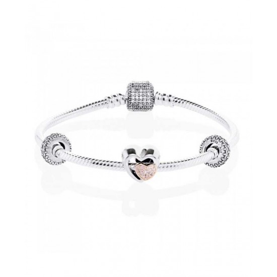 Pandora Bracelet-Two Hearts Are One Complete Jewelry