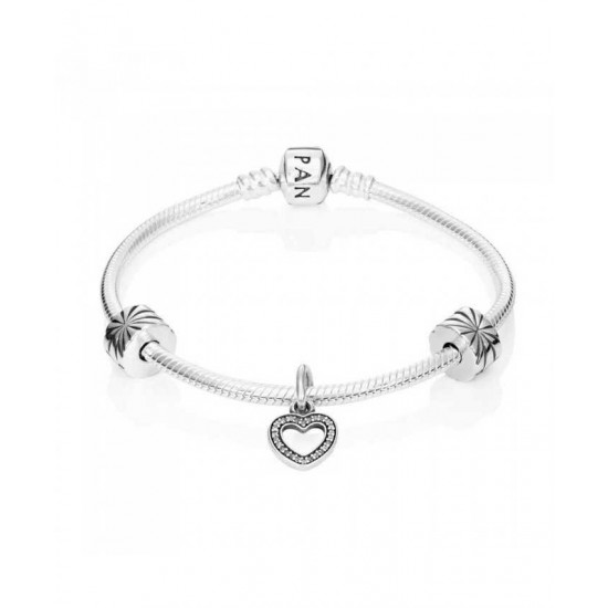 Buy Pandora Bracelet-Sparkling Heart Complete Jewelry