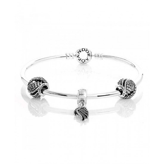 Pandora Bangle-Majestic Feathers Complete