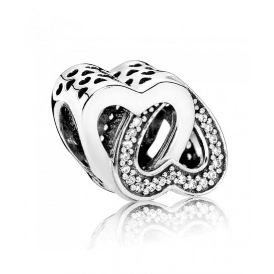 Pandora Charm-Silver Cubic Zirconia Entwined Love