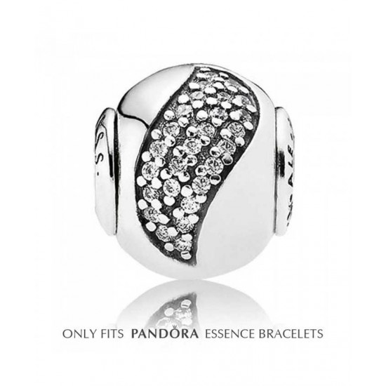 Pandora Charm-Essence Silver Cz Wave Happiness Bead