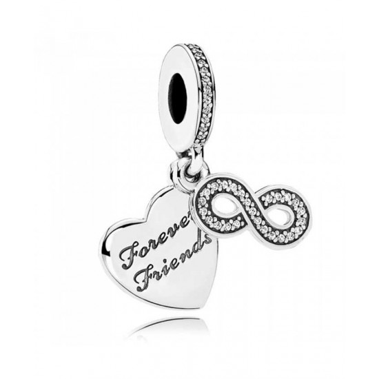 Pandora Charm-Silver Forever Friends Dropper Jewelry