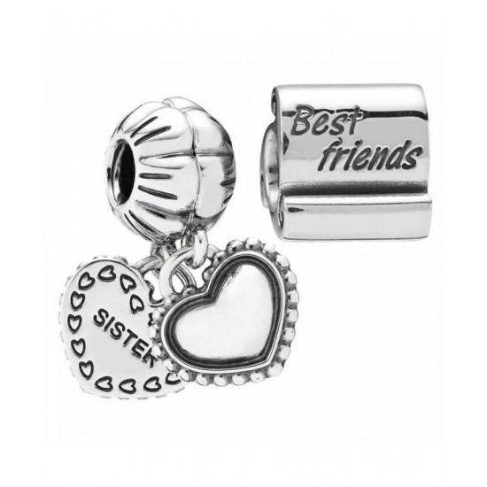 Pandora Charm-Silver Sisterly Love