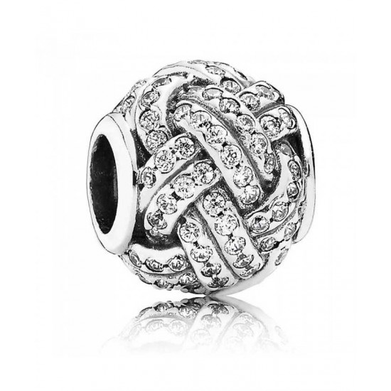 Pandora Charm-Silver Sparkling Love Knot Cubic Zirconia