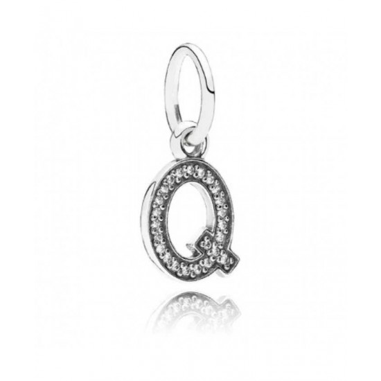 Pandora Charm-Sparkling Alphabet Q Pendant