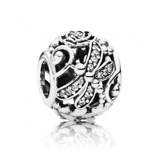 Pandora Charm-Silver Dragonfly Meadow Openwork