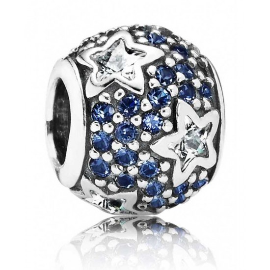 Pandora Charm-Silver Midnight Blue Pave Stars