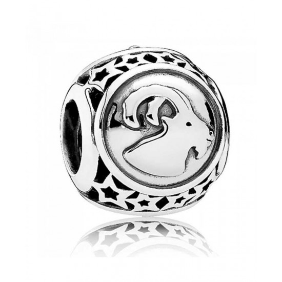 Pandora Charm-Silver Capricorn Star Sign