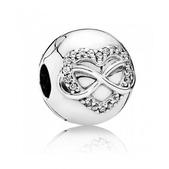 Pandora Clip-Silver Infinity Heart