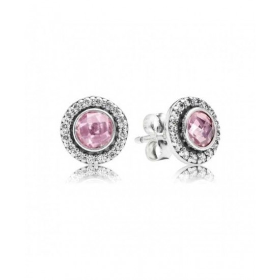 Pandora Earring-Statement Pink Sparkling Stud