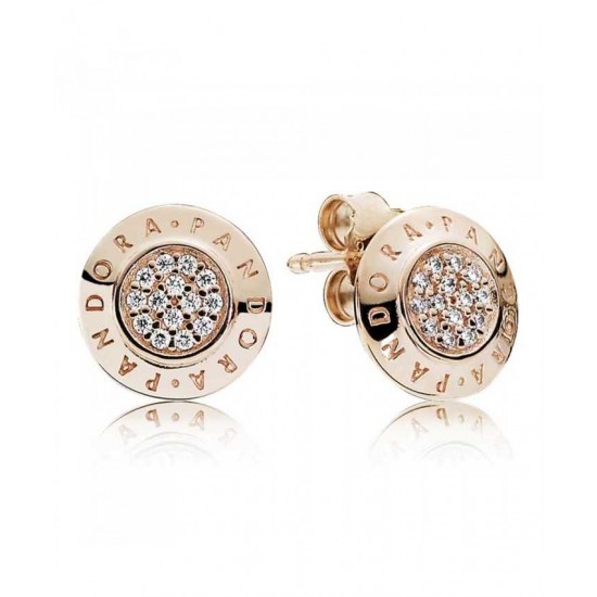 Pandora Earring-Rose Signature Stud Cubic Zirconia