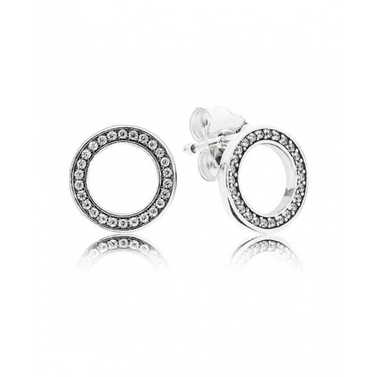 Pandora Earring-Silver Cubic Zirconia Circle