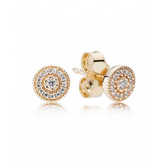 Pandora Earring-14ct Gold Radiant Elegance