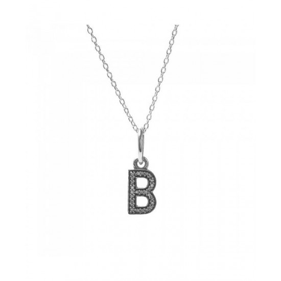 Pandora Necklace-Sparkling Alphabet B