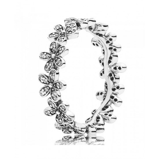 Pandora Ring-Silver Cubic Zirconia Daisy Band